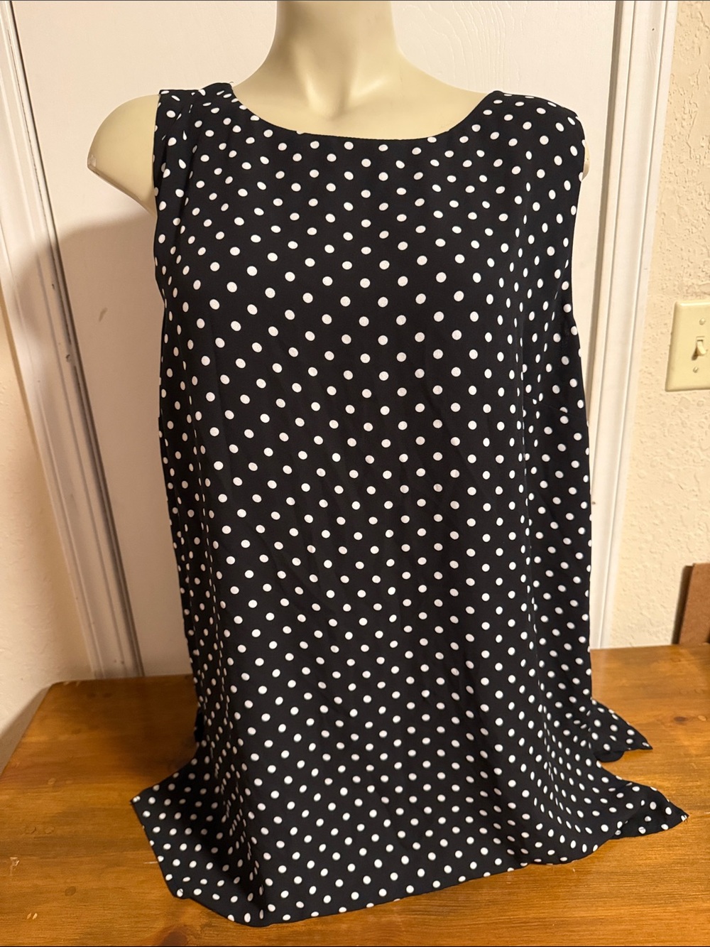Chico's Black and White Polka Dot Sleeveless Top